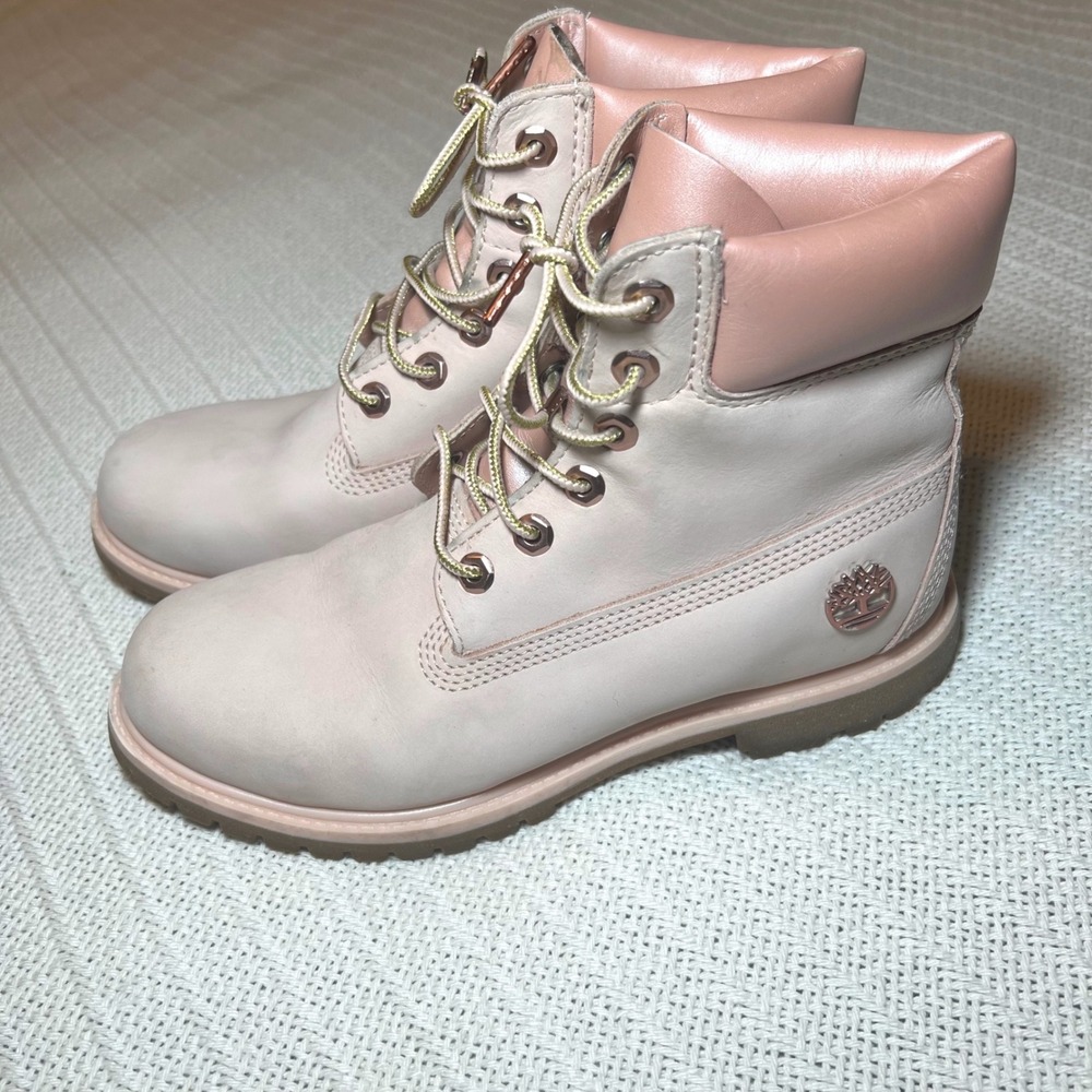 Timberland 6 Inch Premium Waterproof Boots Pink Rose Gold Womens 9